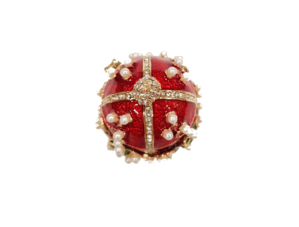 Huevo Faberge Lirios , Rojo, 6 Cm