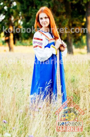 Sarafan azul (vestido tipico ruso)